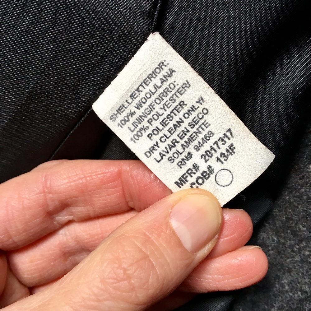 {Vintage} 100% Wool Long Grey Blogger Jacket/Coat - Picture 5 of 8